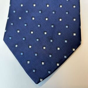 Ermenegildo Zenga Men's Silk Tie - 100% Silk - Blue Geometric Pattern 3 3/4 x 61